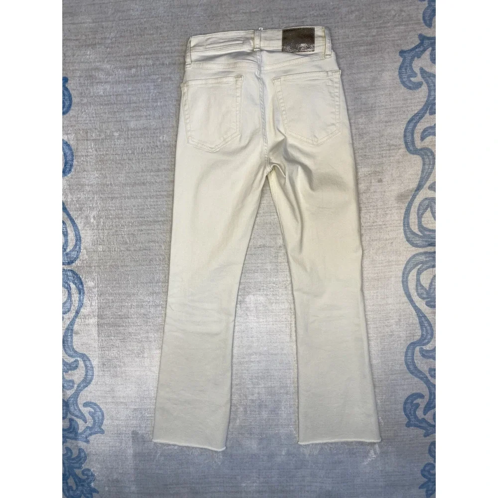 Rag & Bone Jeans Womens 23 Peyton Mid Rise Bootcurt Raw Hem White Denim Pants